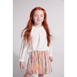 Bisby Mini Skirt in Pink Multi Stripe Wool - Size 5